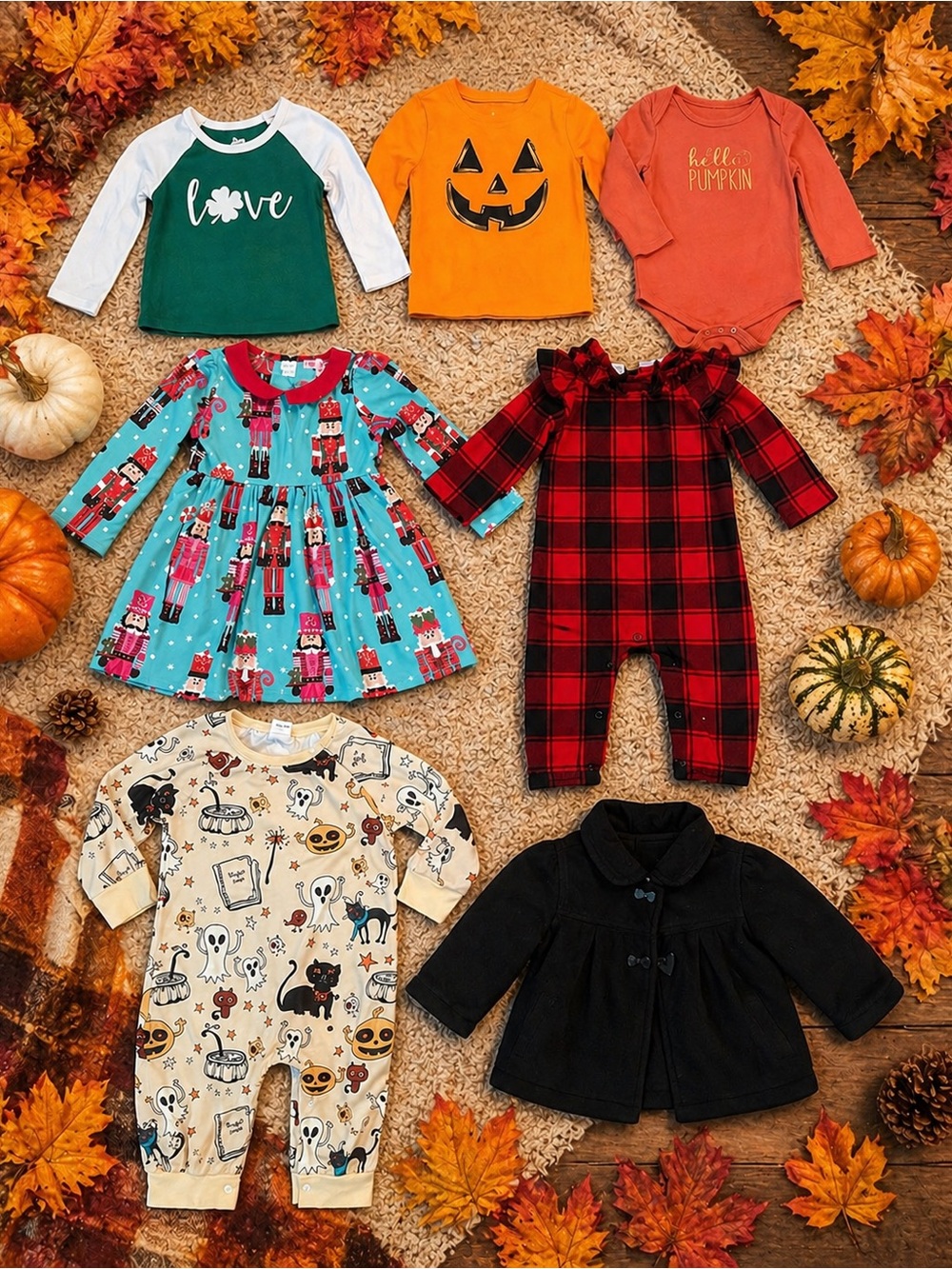 Super cute 12 month baby girl clothing bundle Halloween & holiday outfits bundle